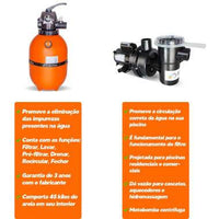 KIT FILTRO F 350 MOTOBOMBA 1/3CV NAUTILUS COM AREIA