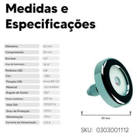 Luminária Led Para Piscina 6W RGB em Aço inox 316 Premium Tholz