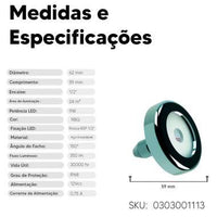 REFLETOR INOX 316 RGB PARA PISCINA PREMIUM 10W CABO 2 MT THOLZ