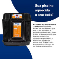 Trocador de calor para Piscinas Terma Max 03 de Até 75 mil Litros