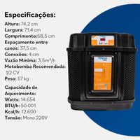 Trocador de calor para Piscinas Terma Max 03 de Até 75 mil Litros